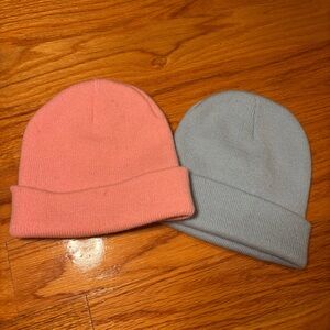 SHEIN blue and pink beanies